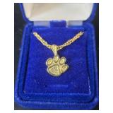 Golden plated .925 Clemson Tiger Paw Charm and