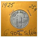 1925 Standing Liberty Silver Quarter  U.S. 25c