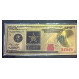 Novelty 24K gold foil plated United States Army