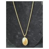 14k 18 in Rope Chain Necklace (7.4g) with 14k Cat