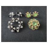 Two Vintage Brooch and Matching earrings sets -