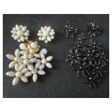 Two Vintage Brooch and Matching earrings sets -