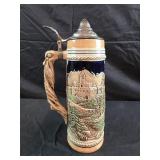 vintage KMP German ceramic beer stein 11" tall