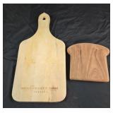 wooden toast-shaped cutting board, honey baked