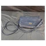 Stone Mountain navy blue leather bag 12x7