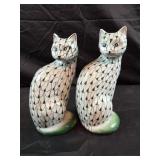 2 Andrea by Sadek porcelain cat figurine 7.5"