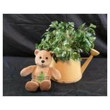 Alaska wildlife center bear, water can faux plant