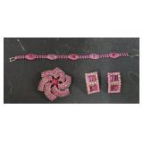 Brooch and matching Bracelet, and earrings