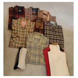 Mens flannel shirts, socks and turtle necks. Size