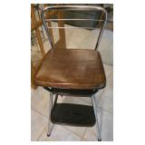 vintage 32" Cosco kitchen step stool chair with a