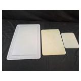 Plastic cutting boards, large to small