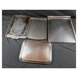 Baking sheets and 2 stainless steel trays