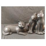 Ceramic and resin cat statues