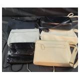 Vintage purses, black, gray, tan