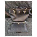 black Anne Klein Double Time tote bag featuring