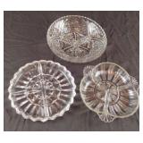 Glass divided serving trays