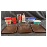Brown trays, Cleveland browns cups and