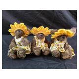 Three Vtg 1993 TY Beanie Baby Susannah Sunflower