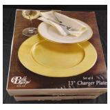3 sets of Four 13" Charger Plates Gold in