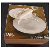 3 Sets of Four 13" Charger Plates Silver in