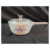 vintage CorningWare saucepan in the classic Blue