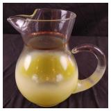 Vintage MCM Blendo Frosted Yellow Pitcher gold