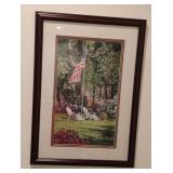 Framed print titled "At Ease" by North Carolina