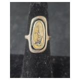 Sterling silver Ring with ship - 4.8gr - sz 6