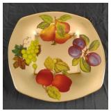 Vintage gold glass fruit design square serving