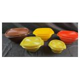 vintage Tupperware Servalier bowls 1970s harvest