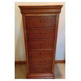 Vintage highboy lingerie chest dresser in a