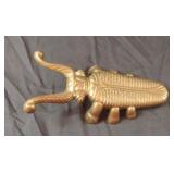 Vintage solid brass beetle figurine