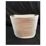 white cotton rope storage basket 14x11