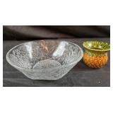 vintage Indiana Glass serving bowl featuring the
