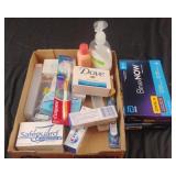 Soap, toothpaste, tooth brushes and more .....