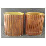 MCM Ransburg Walnut Wastebasket. Set of 2