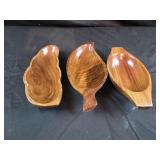 vintage monkey pod wood bowls, Hawaii 1970s