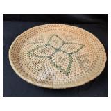 15.5x2 vintage hand-woven seagrass boho basket