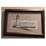 D. Morgan framed artwork "Highland Light". 19 x