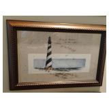 D. Morgan framed artwork "Beacon in the Night".