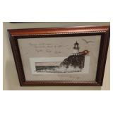 D. Morgan framed artwork "Majestic Point Bonita".