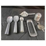 vintage aluminum ice cream scoops,  butter