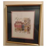 Framed lithograph by Danish artist Mads Stage 16