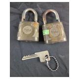 vintage Yale brass padlocks