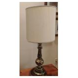 MCM Stiffel table lamp with a dark brass finish.