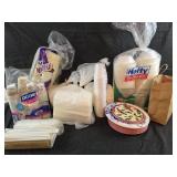Straws, cups, bowls, plastic cutlery