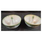 vintage seagrove NC pottery apple baker green