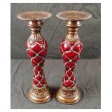 Ruby Red candle stick holders
