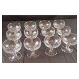 Vintage Crystal stemware champagne glasses. Set