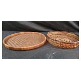 vintage winnowing basket tray 13x1, and 11x2